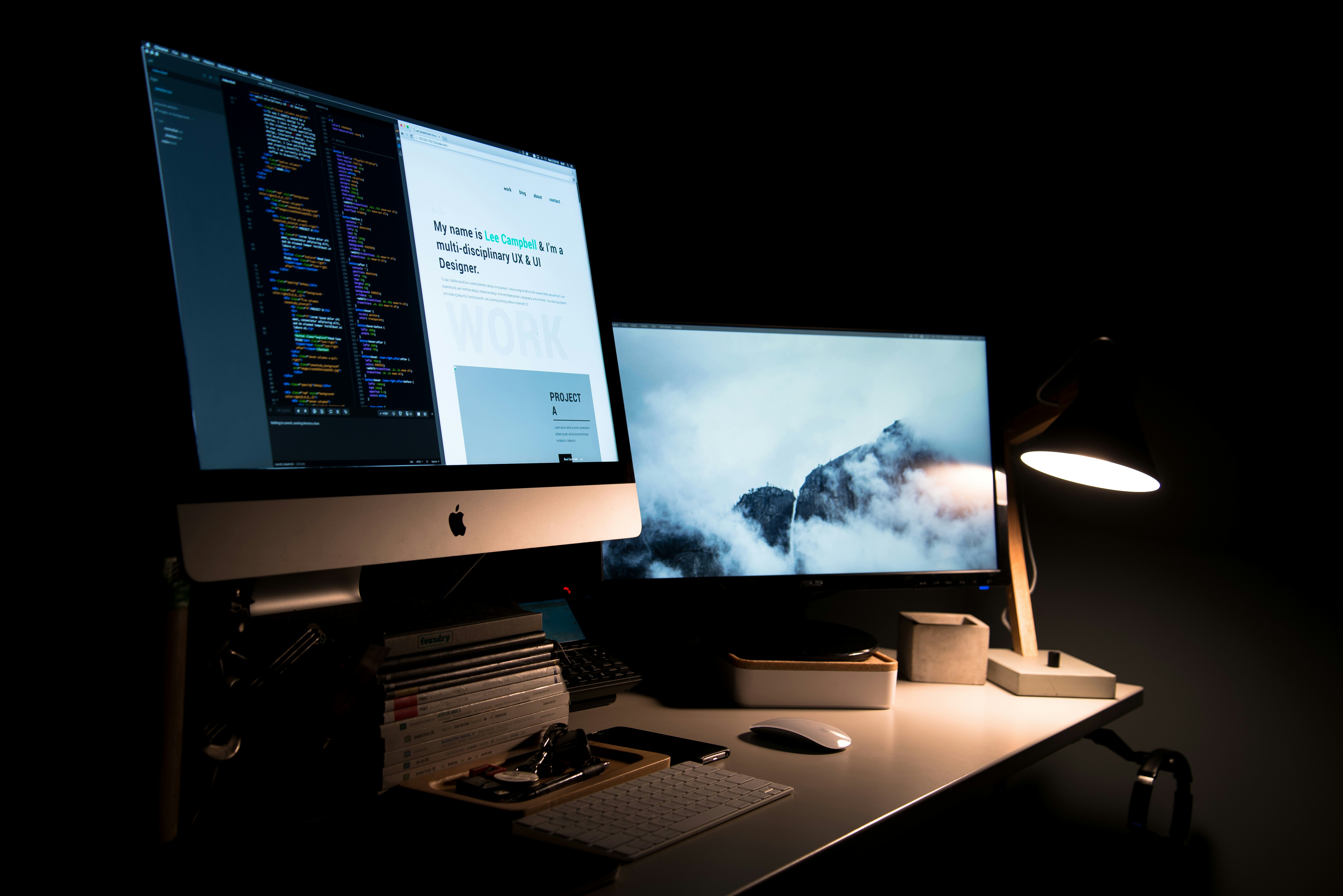 Professional website design workspace